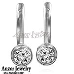 Russian Style Earrings in 14k White gold 585
